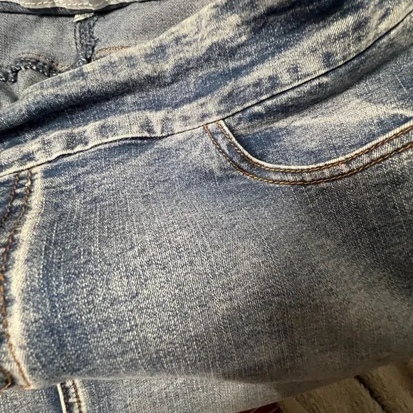 Point Zero Washed Pull On Blue Denim Mini Skirt - Picture 4 of 4